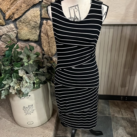Calvin Klein Dresses & Skirts - Calvin Klein Black and White Striped Mini Dress